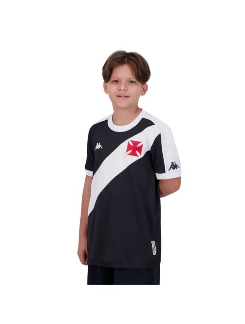 Camisa Vasco I 24/25 Kappa Infantil - Preta/Branca