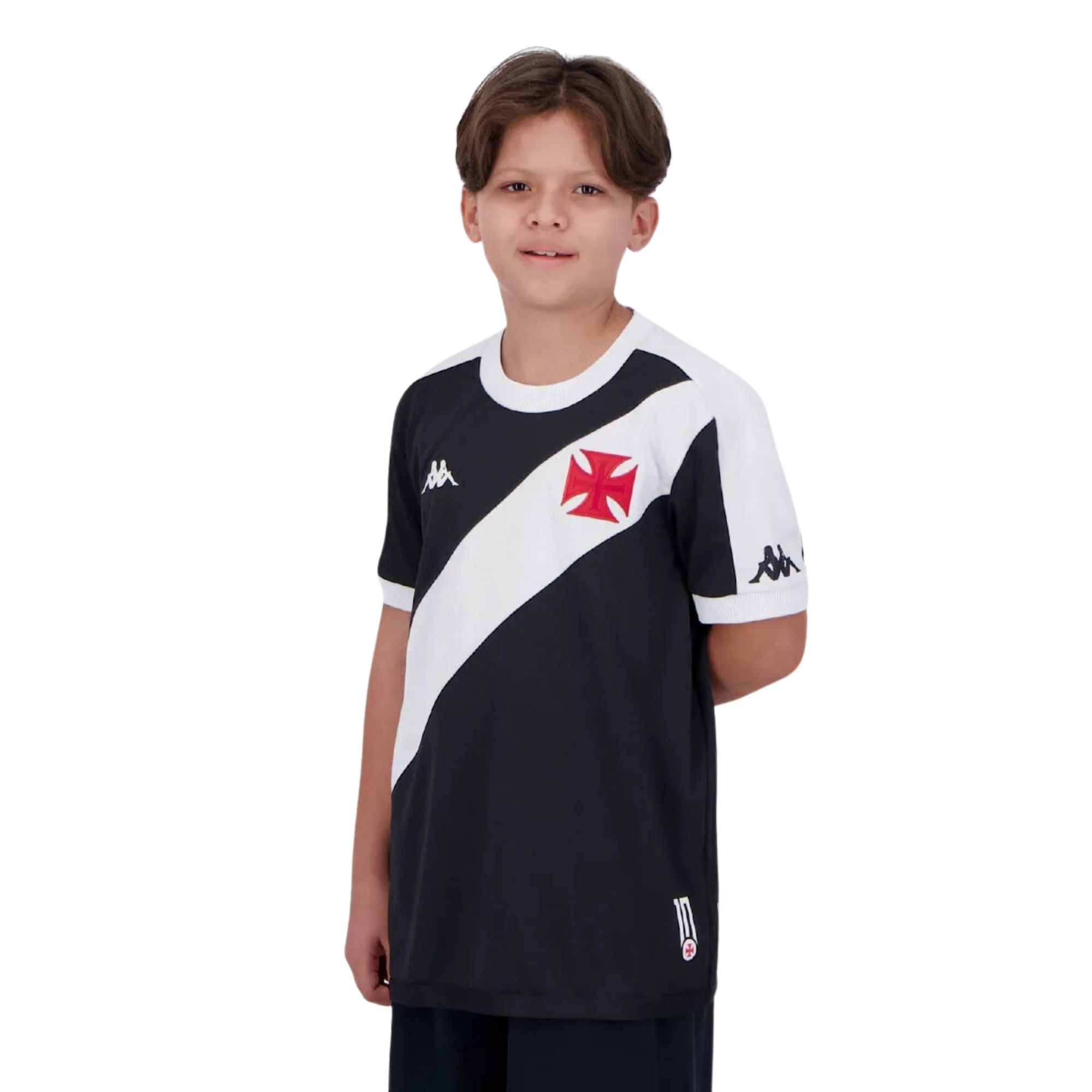 Camisa Vasco I 24/25 Kappa Infantil - Preta/Branca