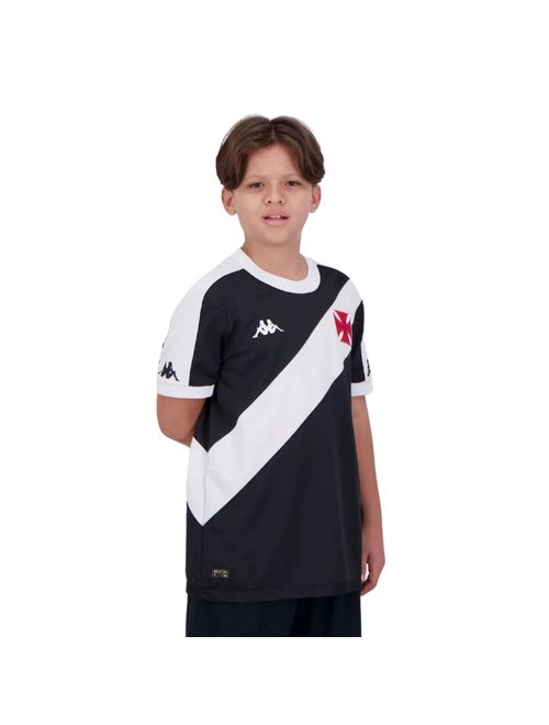 Camisa Vasco I 24/25 Kappa Infantil - Preta/Branca