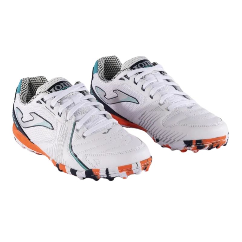 chuteira-society-joma-dribling-masculina-branca-laranja