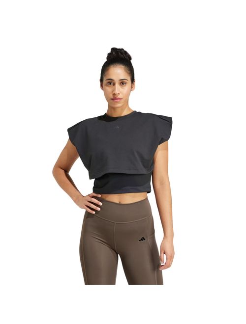 Regata Adidas Moletinho Power Boxy Feminina - Preta