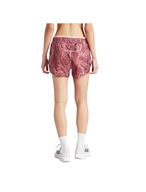 Shorts Adidas Own The Run Excite Estampado Feminino - Bordô