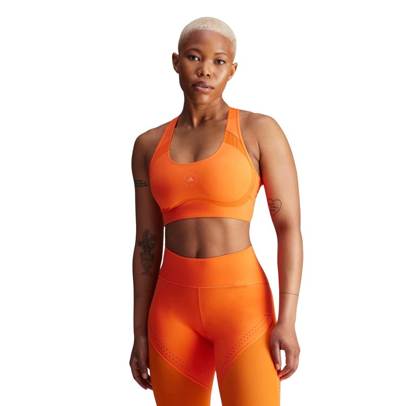 top-adidas-by-stella-suporte-medio-feminino-laranja
