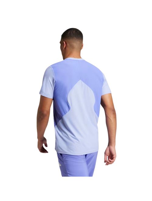 Camiseta Adidas Own The Run Colorblock Aeroready Masculina - Azul