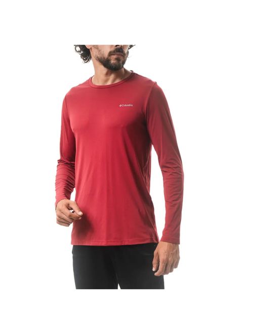 Camiseta Manga Longa Columbia Neblina Masculina - Bordô