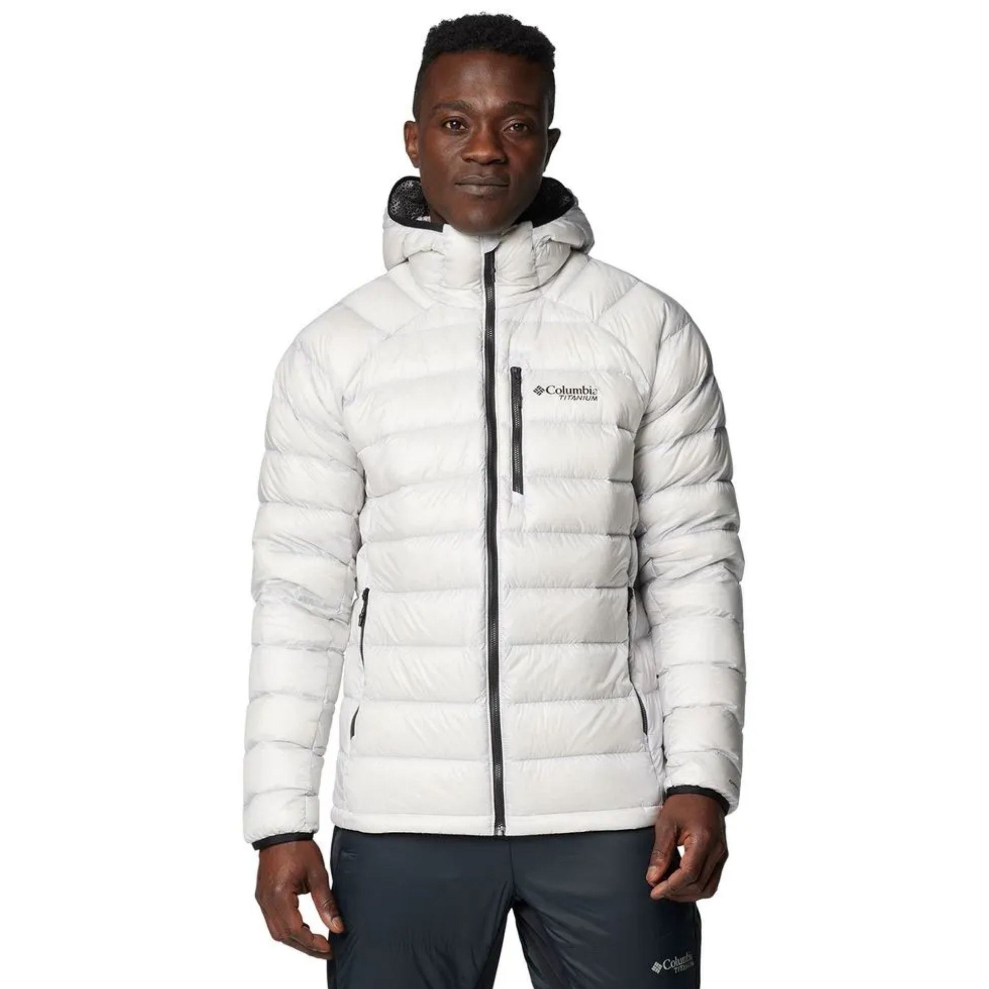 Jaqueta Com Capuz Columbia Down Arctic Crest Hoo Masculina - Cinza