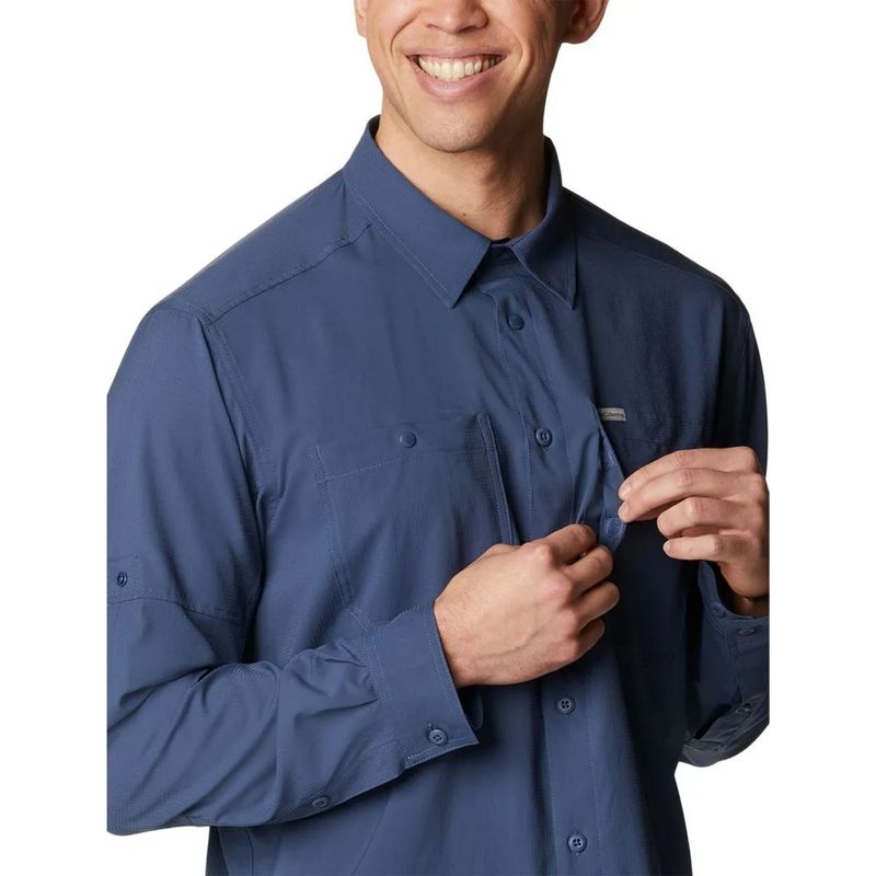 camisa-manga-longa-columbia-silver-ridge-ii-utility-lite-masculina-marinho