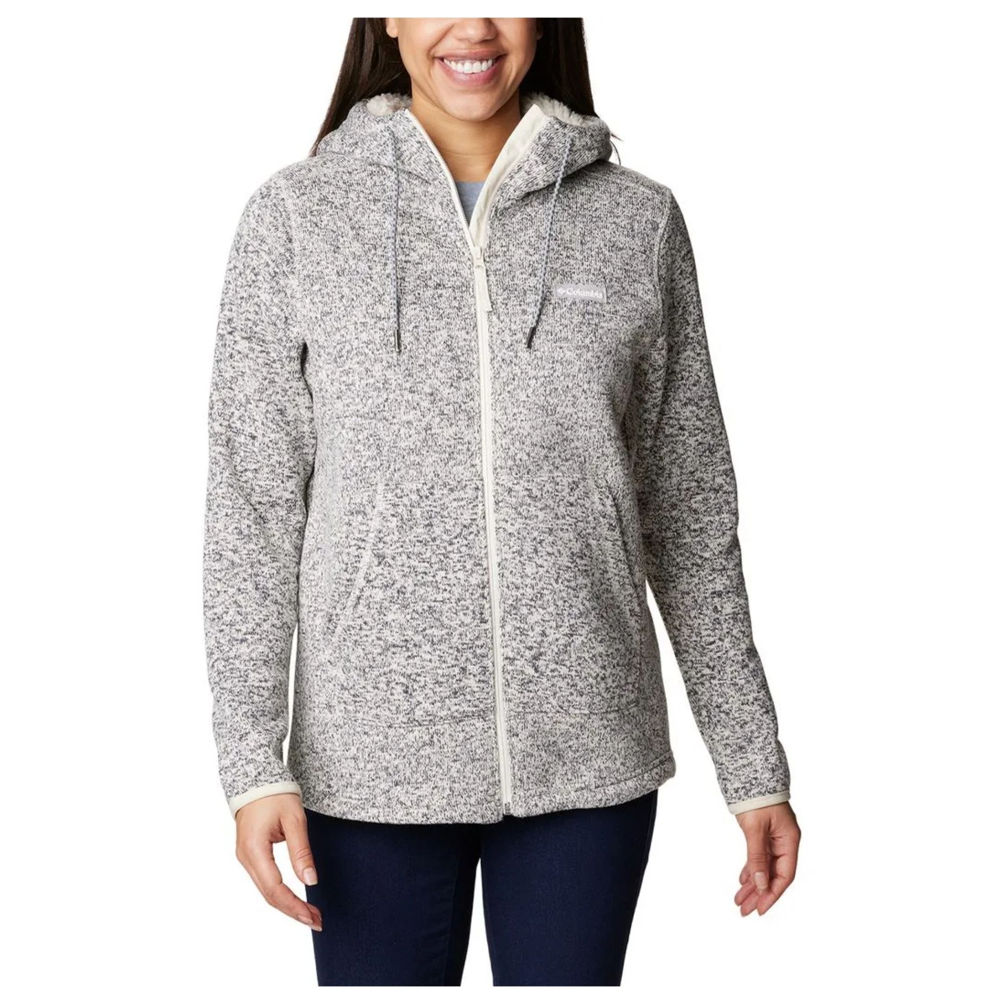 Jaqueta Com Capuz Columbia Sweater Weather Sherpa Feminina - Cinza Mesclado