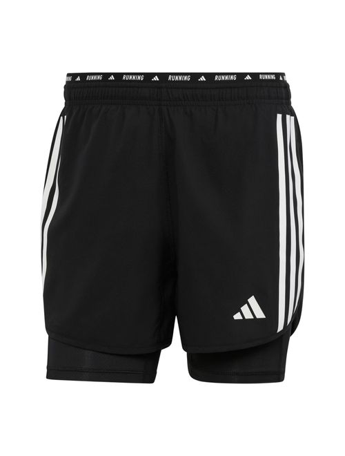 Shorts Adidas Own The Run 3-Stripes 2 In 1 Masculino - Preto