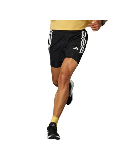 Shorts Adidas Own The Run 3-Stripes 2 In 1 Masculino - Preto