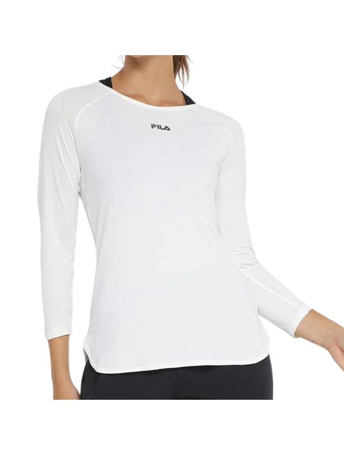 Camiseta Manga Longa Fila Bio III Feminina - Branca