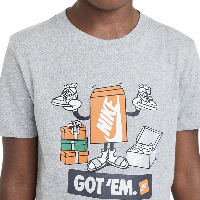 Camiseta-Nike-Sportswear-Estampada-Infantil---Cinza
