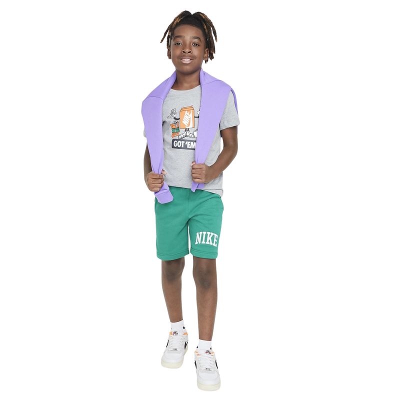 Camiseta-Nike-Sportswear-Estampada-Infantil---Cinza