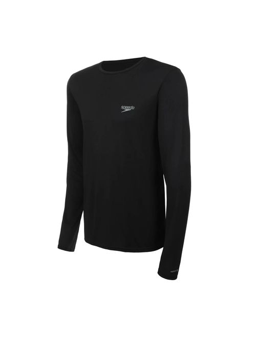 Camiseta Manga Longa Speedo Proteção Uv50 Masculina - Preta
