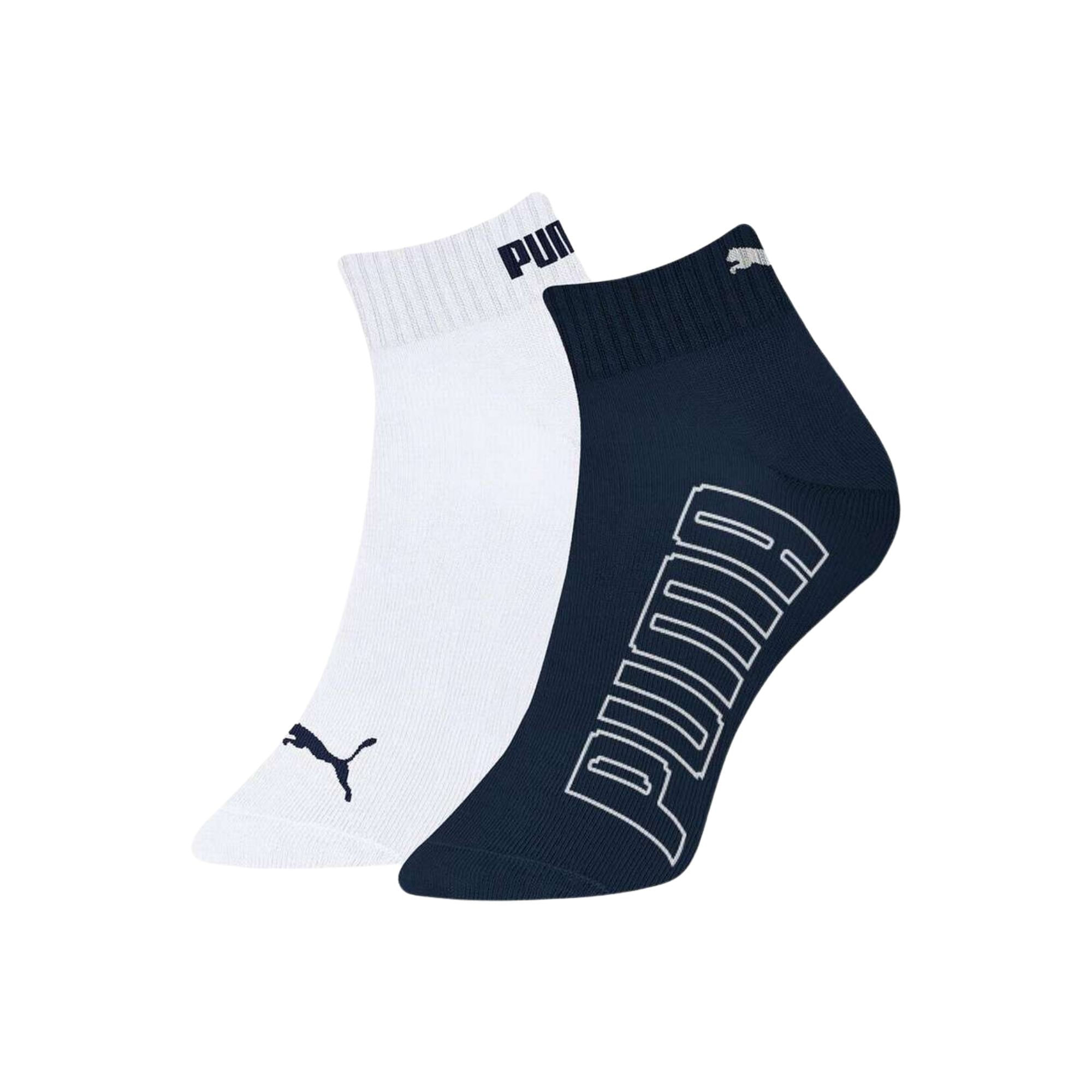 Kit Meia Cano Baixo Puma 2 Pares Masculina - Marinho/Branca