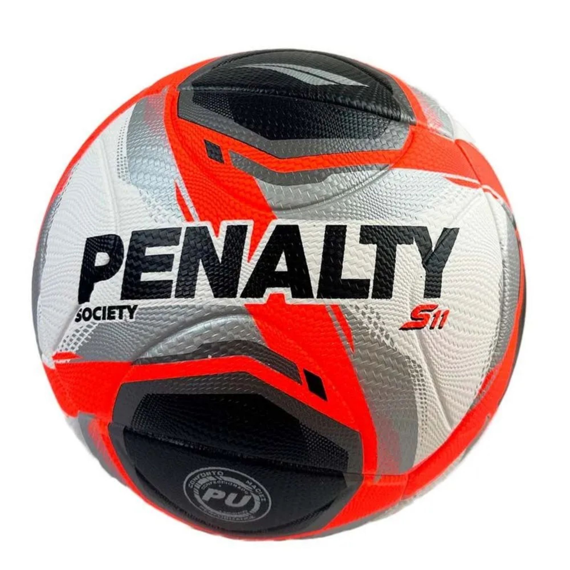 Bola Society Penalty Paulistão S11 XXV Unissex - Branca/Laranja