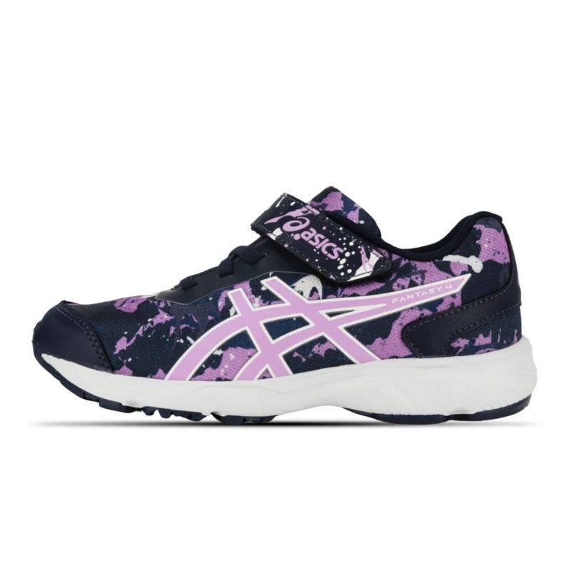tenis-asics-fantasy-4-infantil-marinho-rosa