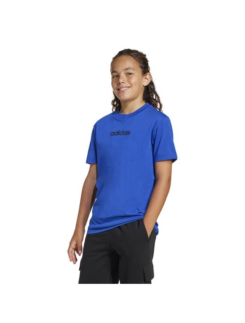Camiseta Adidas Logo Linear Essentials Infantil - Azul Royal
