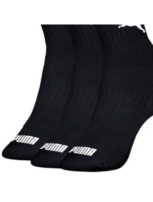 Kit Meias Puma Cano Médio 3 Pares Esportiva Masculina - Preta