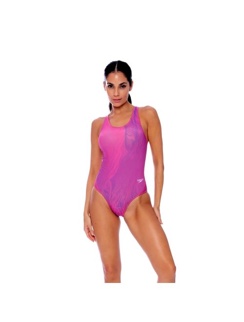 Maiô Speedo Alça Larga Net Feminino - Rosa Shock