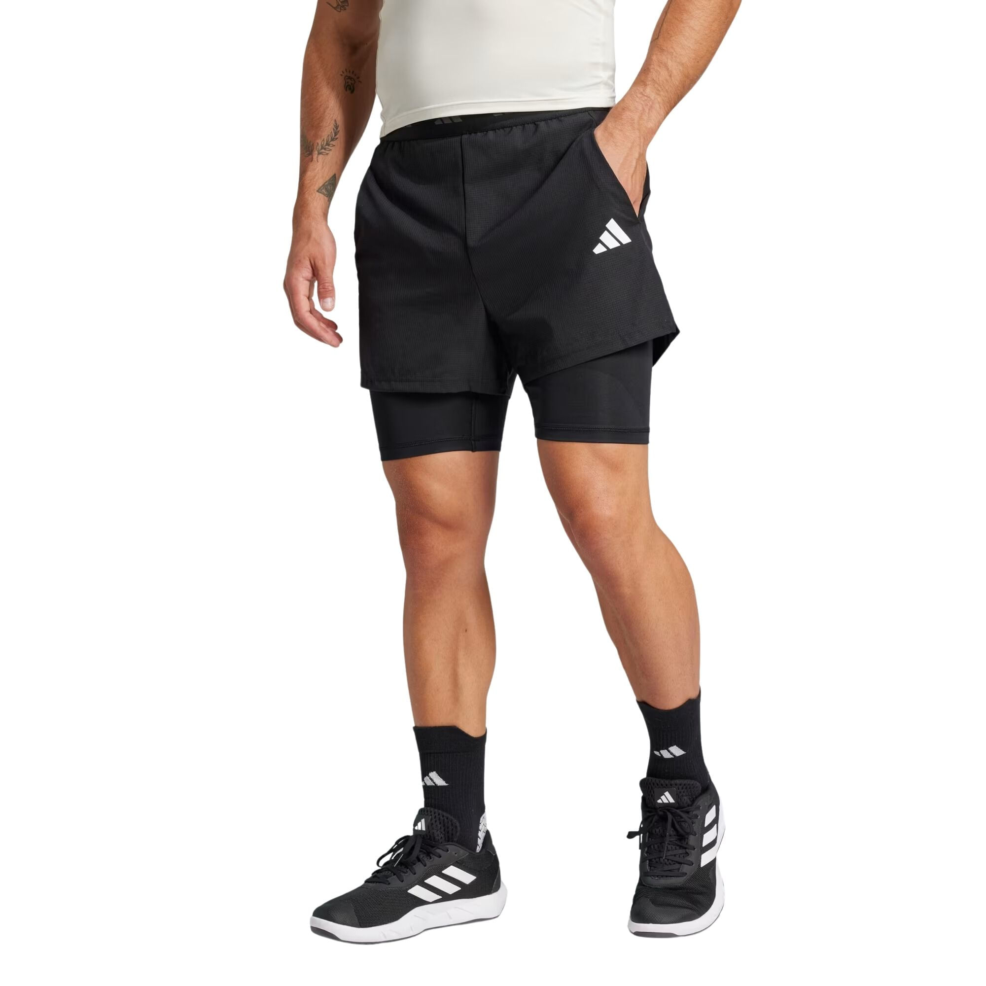 Shorts Adidas Gym+ 2 Em 1 Masculino - Preto
