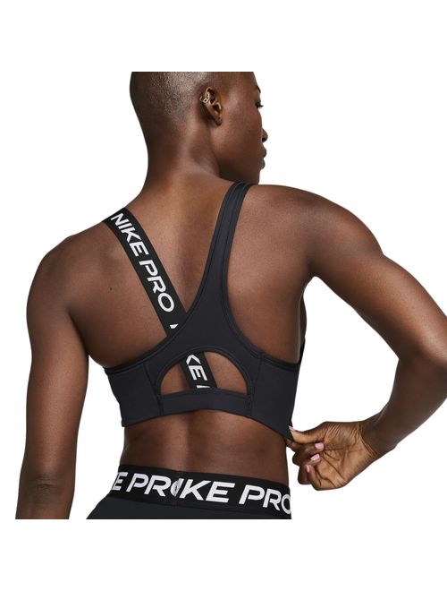 Top Nike Pro Swoosh Assimétrico Feminino - Preto