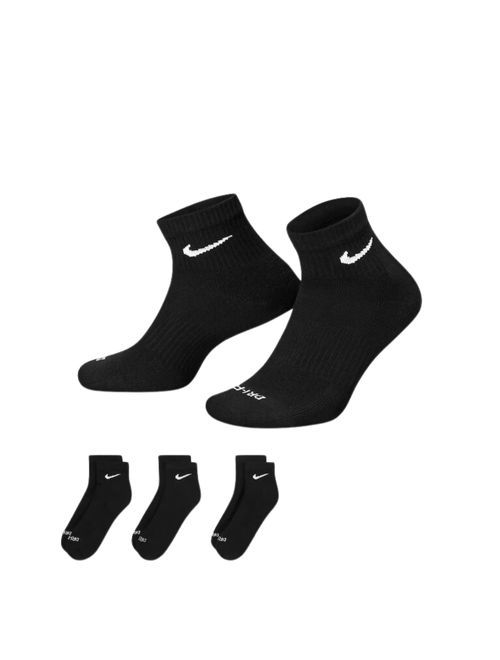 Kit Meias Nike Everyday Plus Cushioned 3 Pares Masculina - Preta