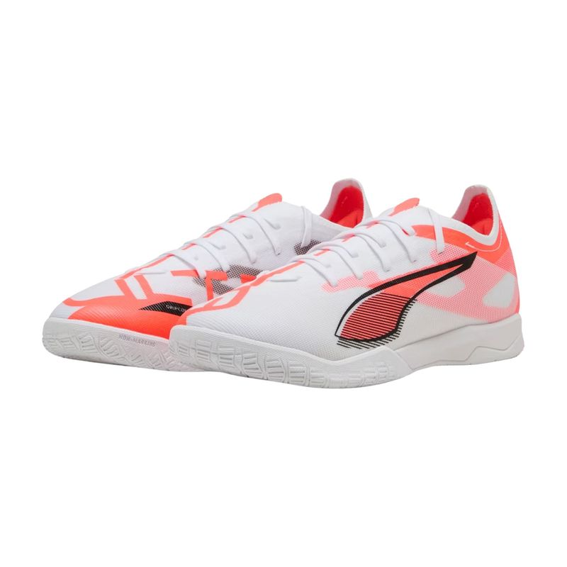 chuteira-futsal-puma-ultra-5-match-unissex-branca-vermelha