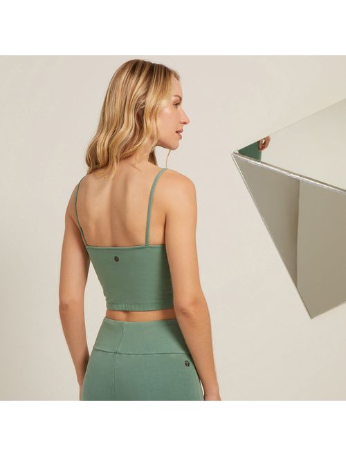 Top Cropped Yoga Estonado Verde Zuri