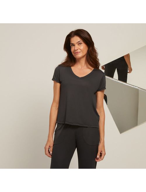 Camiseta Decote V Preta Dry Uv Palma