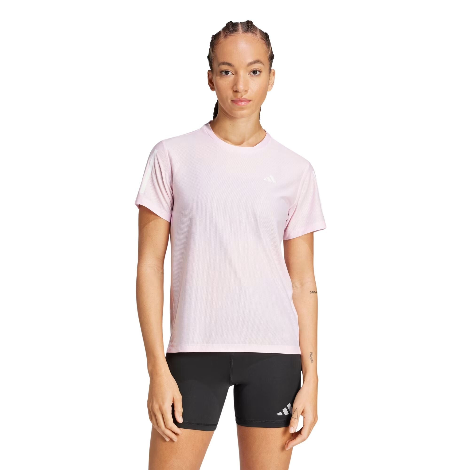 Camiseta Adidas Own The Run Base Feminina - Rosa Claro