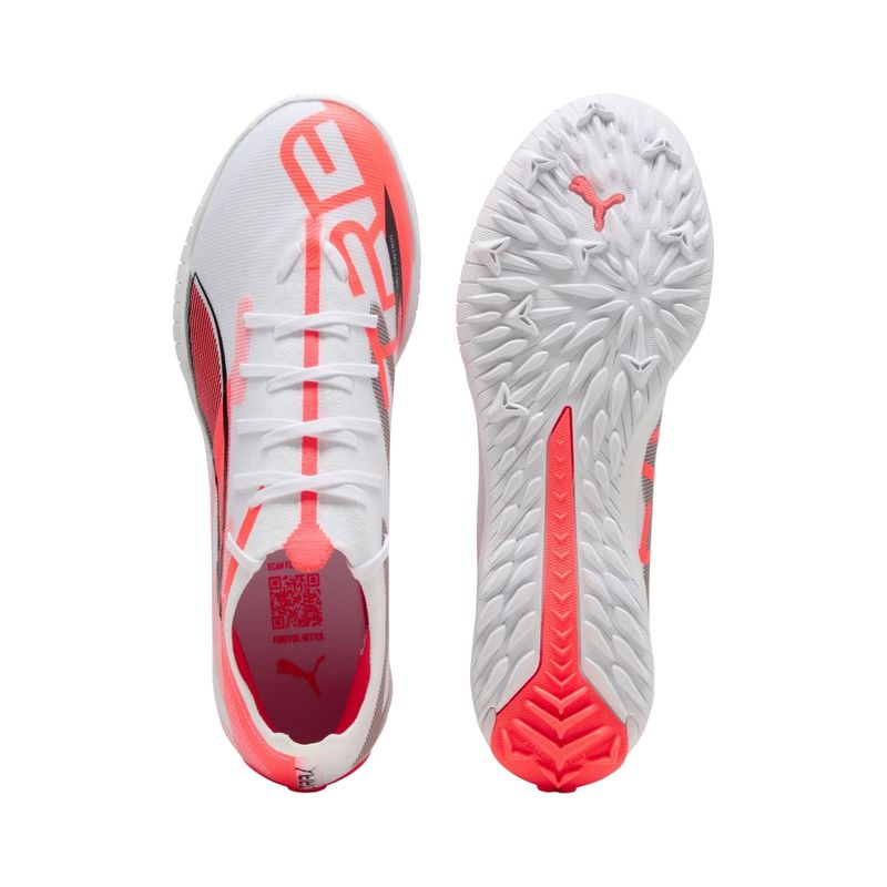chuteira-society-puma-ultra-5-match-unissex-branca-vermelha