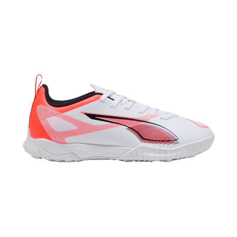 chuteira-society-puma-ultra-5-play-infantil-branca-vermelha