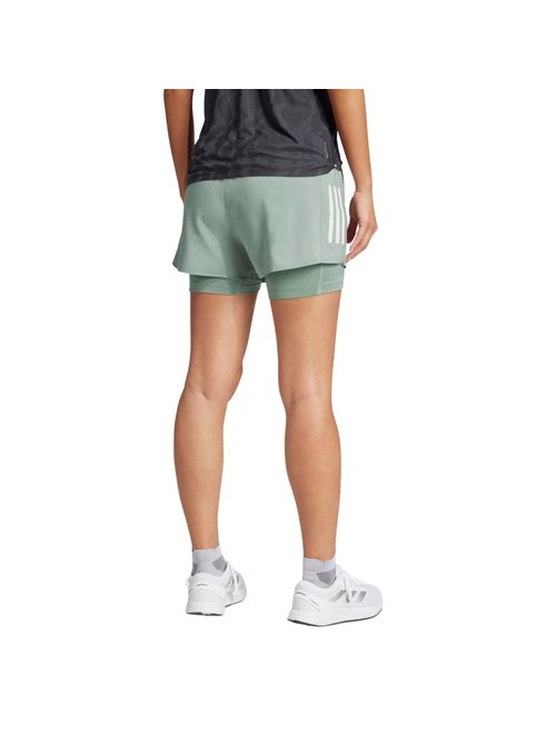 Shorts Adidas Own The Run Climacool 2 Em 1 Feminino - Verde