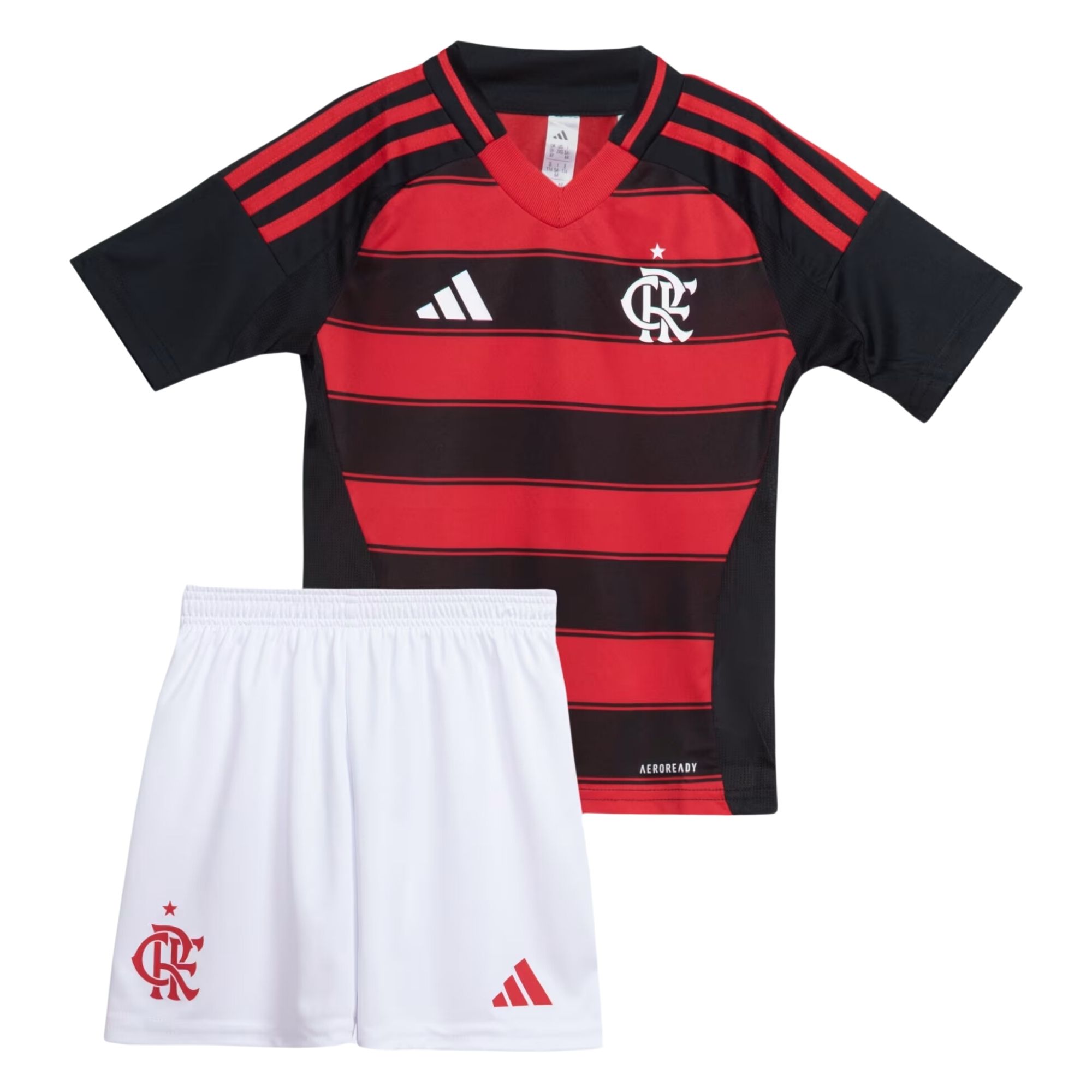 Conjunto Flamengo I 25/26 Adidas Mini Infantil - Preto/Vermelho