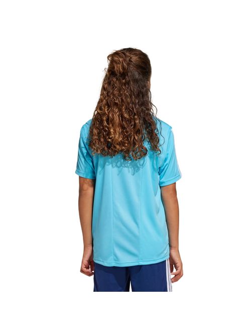 Camiseta Adidas Essentials 3 Stripes Infantil - Azul