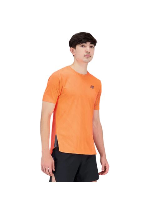 Camiseta New Balance Q Speed Jacquard Masculina - Coral