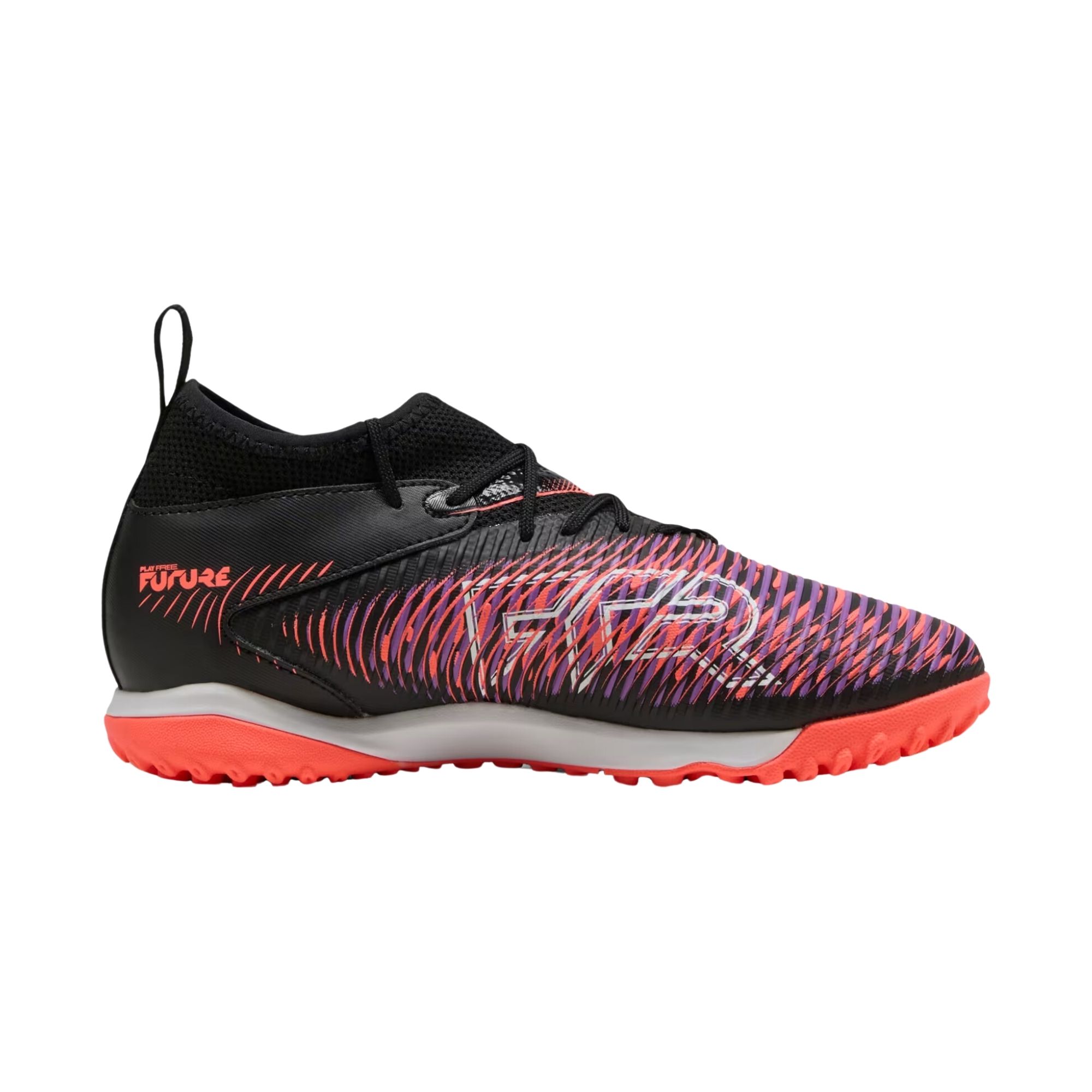 Chuteira Society Puma Mid Future 8 Match Neymar Infantil - Preta/Roxa