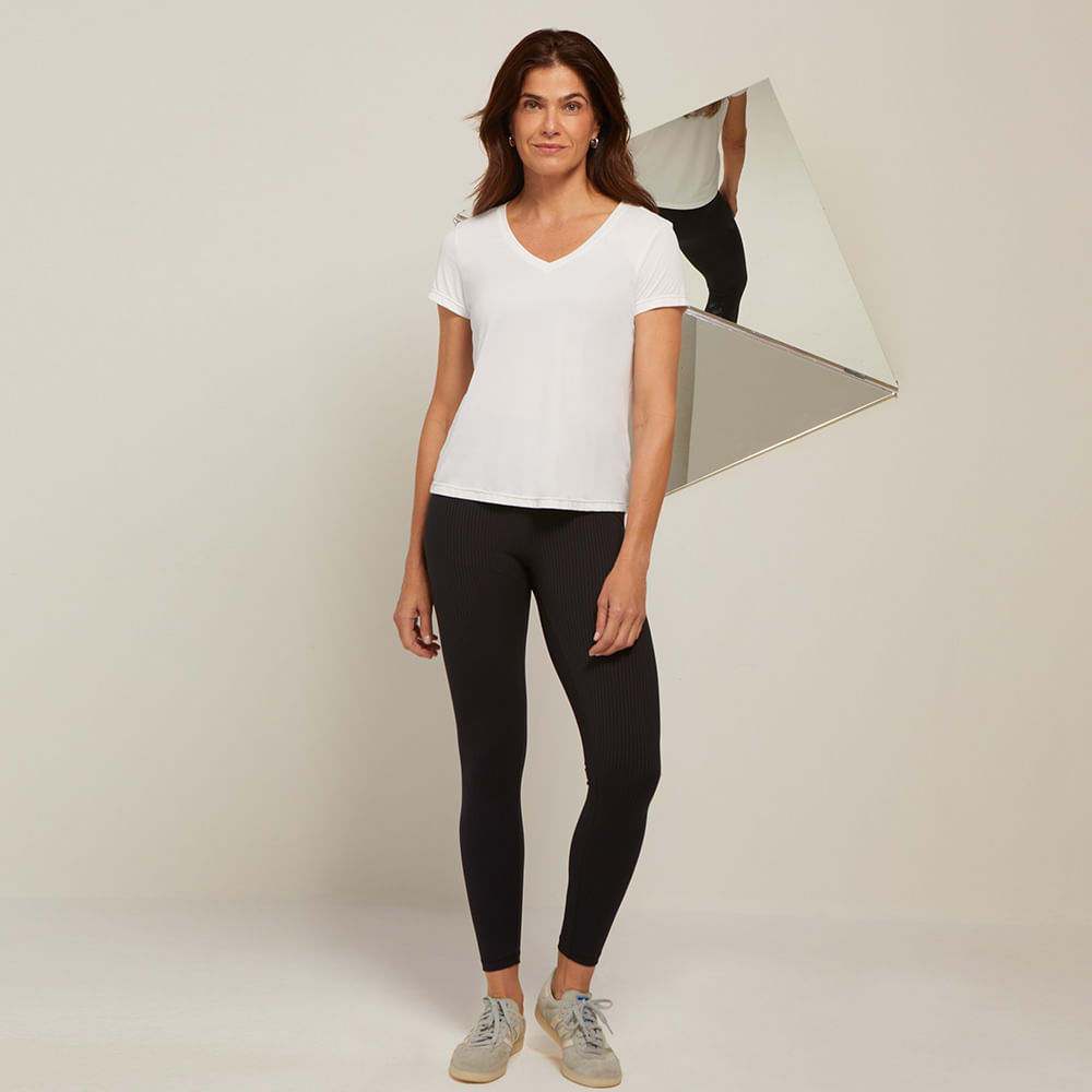 Legging Yoga Preto Canelado Cora