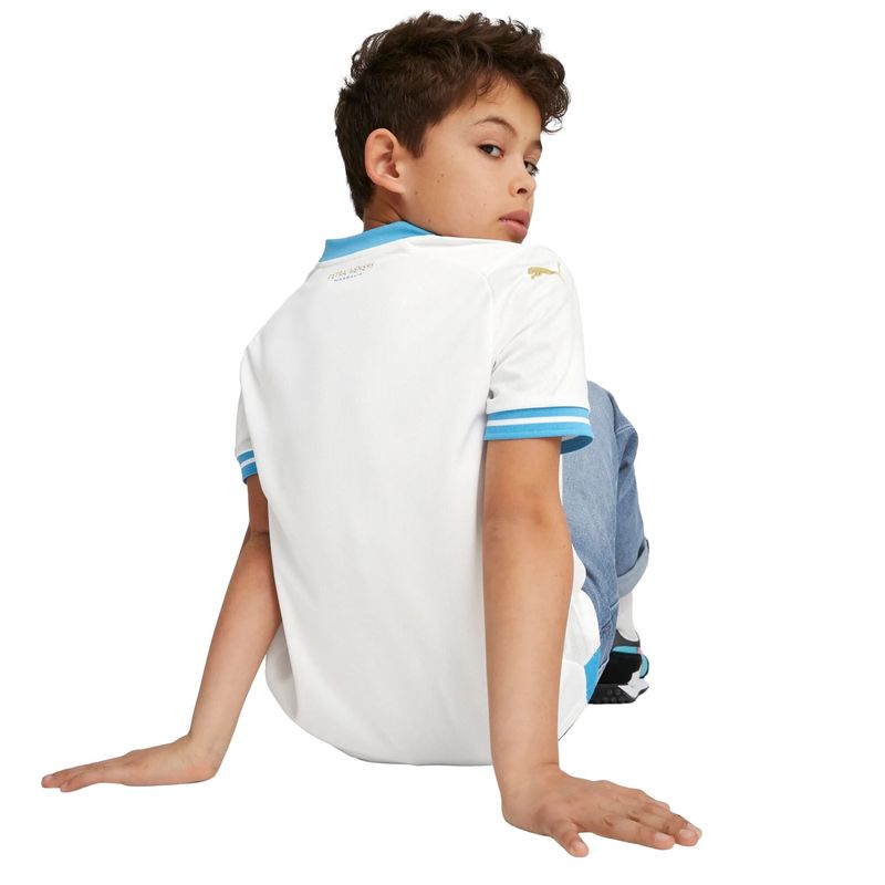 Camisa Olympique De Marseille 23/24 Puma Home Infantil - Branca