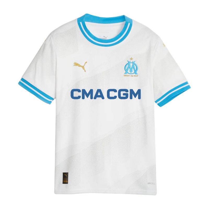 Camisa Olympique De Marseille 23/24 Puma Home Infantil - Branca