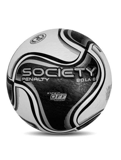 Bola Penalty Society 8 N4 XXIV Unissex - Preta/Branca