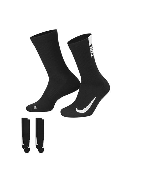 Kit Meias Nike Multiplier Crew 2 Pares Unissex - Preta/Branca