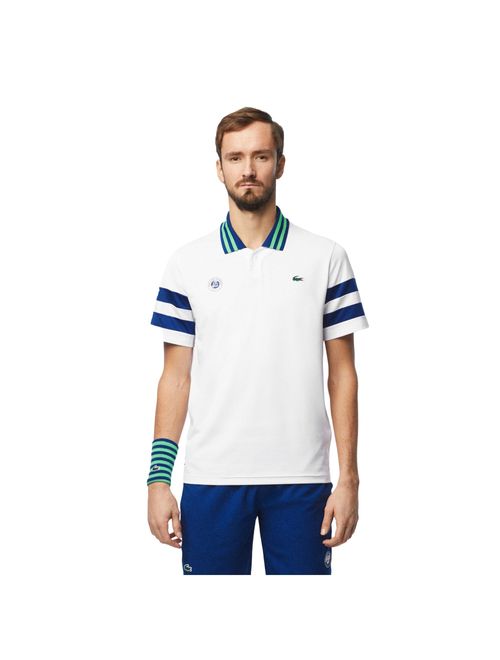 Camisa Polo Lacoste Roland Garros Daniil Medvedev Masculina - Branca/Azul