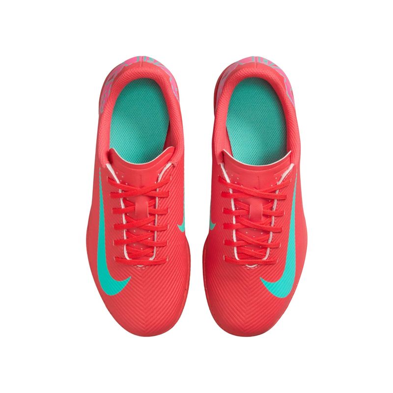 chuteira-futsal-nike-mercurial-vapor-16-club-infantil-vermelha-turquesa