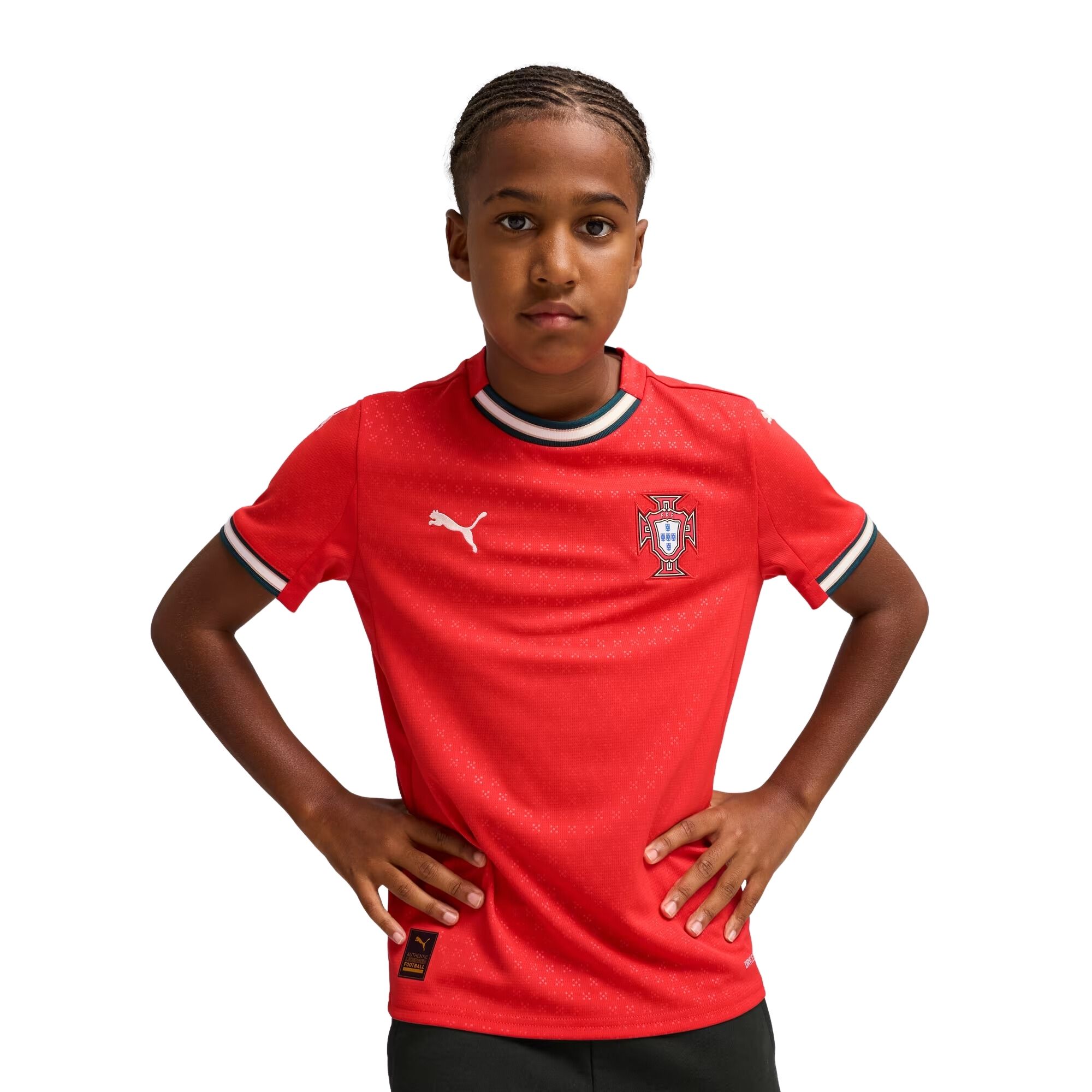 Camisa Portugal I 25/26 Puma Infantil - Vermelha