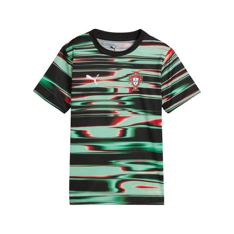 camisa-portugal-25-26-puma-pre-jogo-infantil-verde-preto