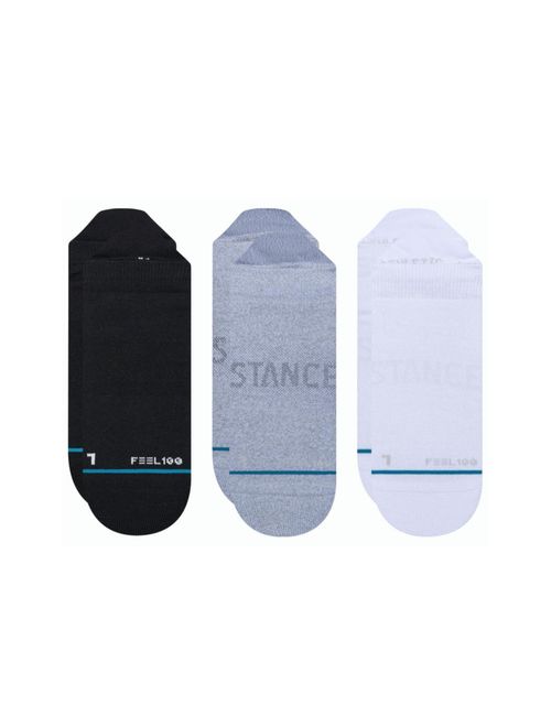 Kit Meia Stance Prime Tab Invísivel 3 Pares Masculina - Preta/Multicolor