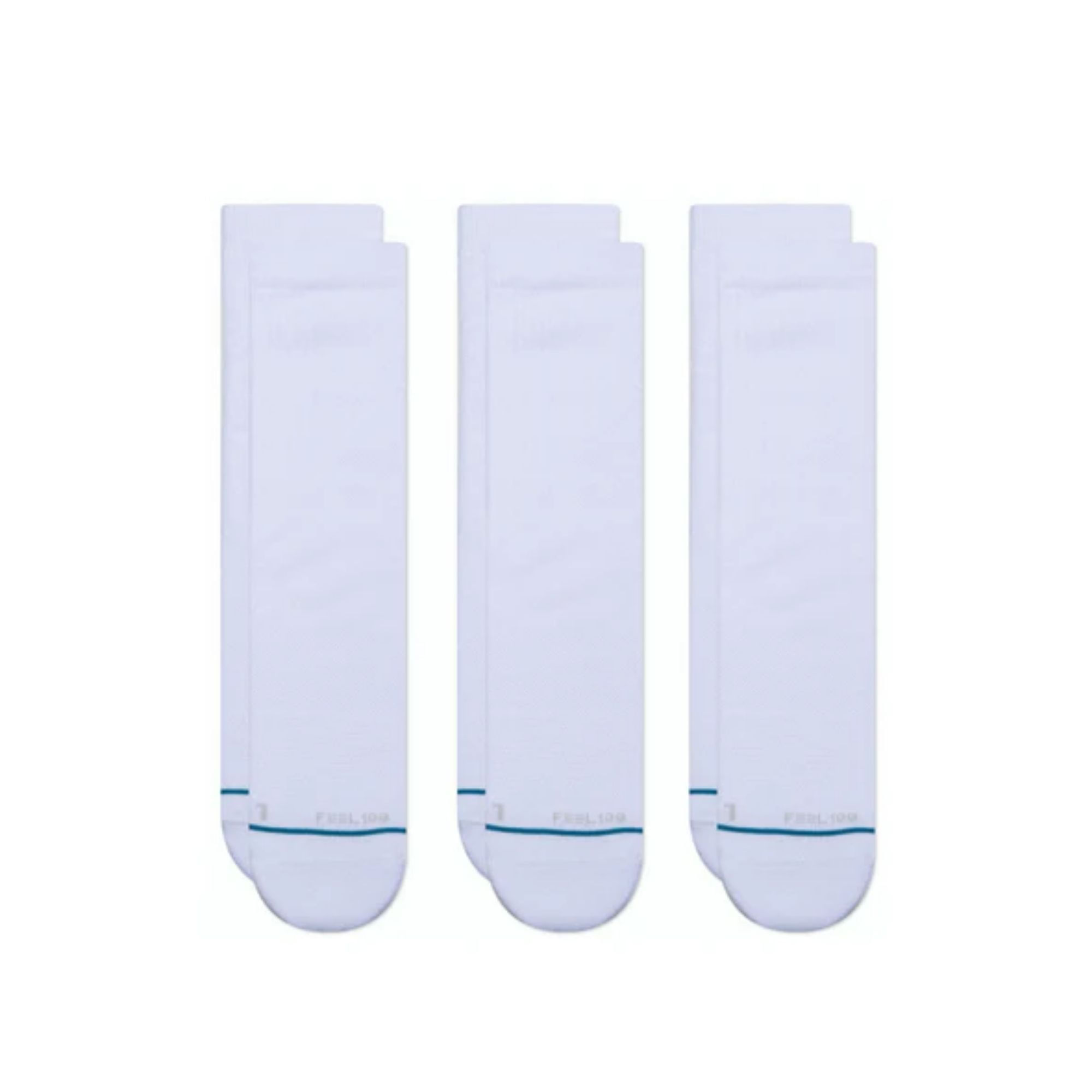 Kit Meia Stance Prime Crew Cano Alto 3 Pares Masculina - Branca