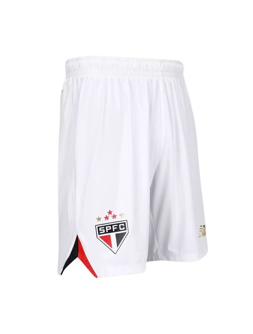 Calção São Paulo I 25/26 New Balance Masculino - Branco/Vermelho